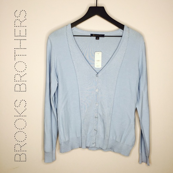 Brooks Brothers Sweaters - Brooks Brothers Light Blue Cardigan